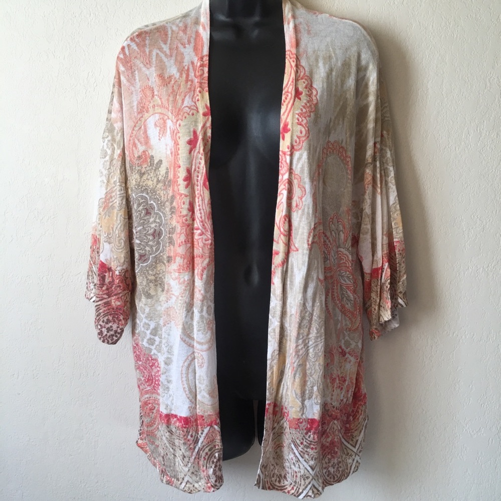 Lightweight Open Sweater Chico’s 2 Tan Peach